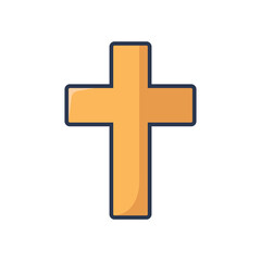 Fototapeta premium christian cross icon vector design template in white background