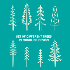 Set of Different Trees in Monoline Design