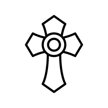 christian cross icon vector design template in white background