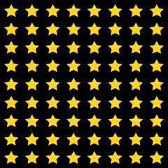 yellow star on a black background. Seamless abstract background. Vector illustration.