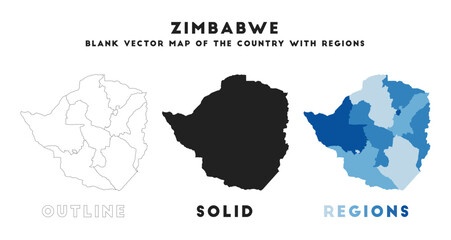 Zimbabwe map. Borders of Zimbabwe for your infographic. Vector country shape. Vector illustration. © Eugene Ga