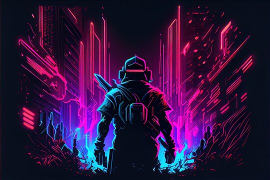 Premium Photo  Illustration of gaming background abstract cyberpunk style  of gamer wallpaper neon glow light of scifi fluorescent sticks digitally  generated image not based on any actual scene or pattern