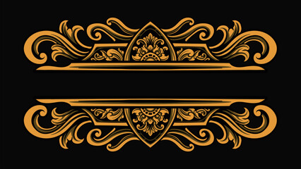 Beautiful carved decorative ornaments Vector design for elements, editable colors