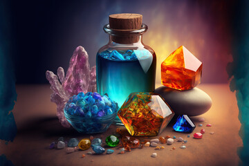 crystal healing concept - generative ai