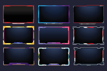 Twitch stream overlay package including  facecam overlay set, offline, starting soon, twitch panels