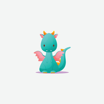 baby dragon illustration design template