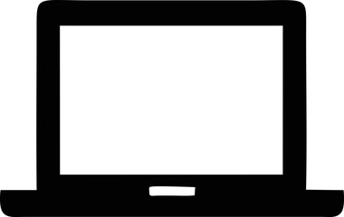 Computer icon symbol in a white background, black laptop icon symbol on the white background	
