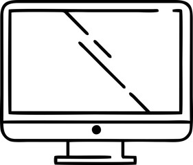 Computer icon symbol in a white background, black laptop icon symbol on the white background	
