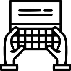 Computer icon symbol in a white background, black laptop icon symbol on the white background	
