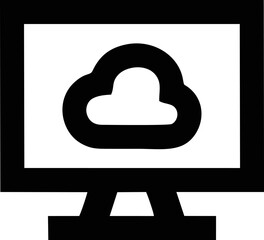 Computer icon symbol in a white background, black laptop icon symbol on the white background	
