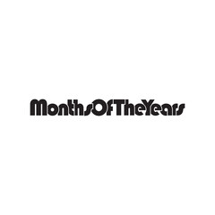 Months Of The Year text design vector isolated on white background.