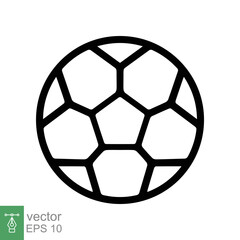 Fototapeta premium Soccer ball icon. Simple flat style. Football, black round ball, pentagon pattern, circle, hexagon, sport concept. Vector illustration isolated on white background. EPS 10.