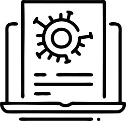 Computer icon symbol in a white background, black laptop icon symbol on the white background	
