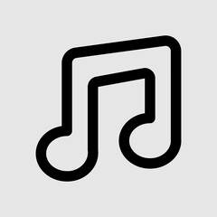 Music icon in line style about user interface, use for website mobile app presentation