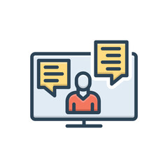 Fototapeta premium Color illustration icon for consult