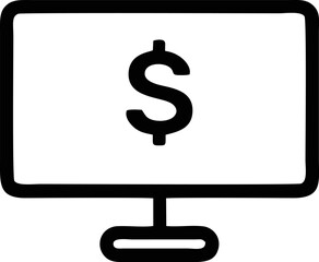 Computer icon symbol in a white background, black laptop icon symbol on the white background	
