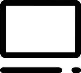 Computer icon symbol in a white background, black laptop icon symbol on the white background	
