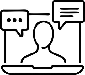 Computer icon symbol in a white background, black laptop icon symbol on the white background	

