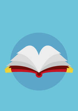 an open book with a blue background, suitable for use as a cover image or can also be used as a logo commemorating book day