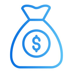 cash bag gradient icon