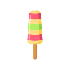 Ice lolly vector illustration. Drawing of ice lolly. Summer holiday, decoration, nature, paradise, food concept for greeting card