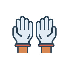 Color illustration icon for gloves