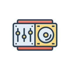 Color illustration icon for remix 