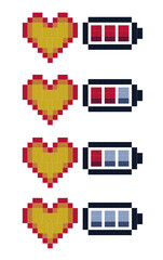 Fototapeta premium 3D rendering of plastic bricks recharge Valentine love heart