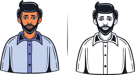 Fototapeta premium man avatar male face vector