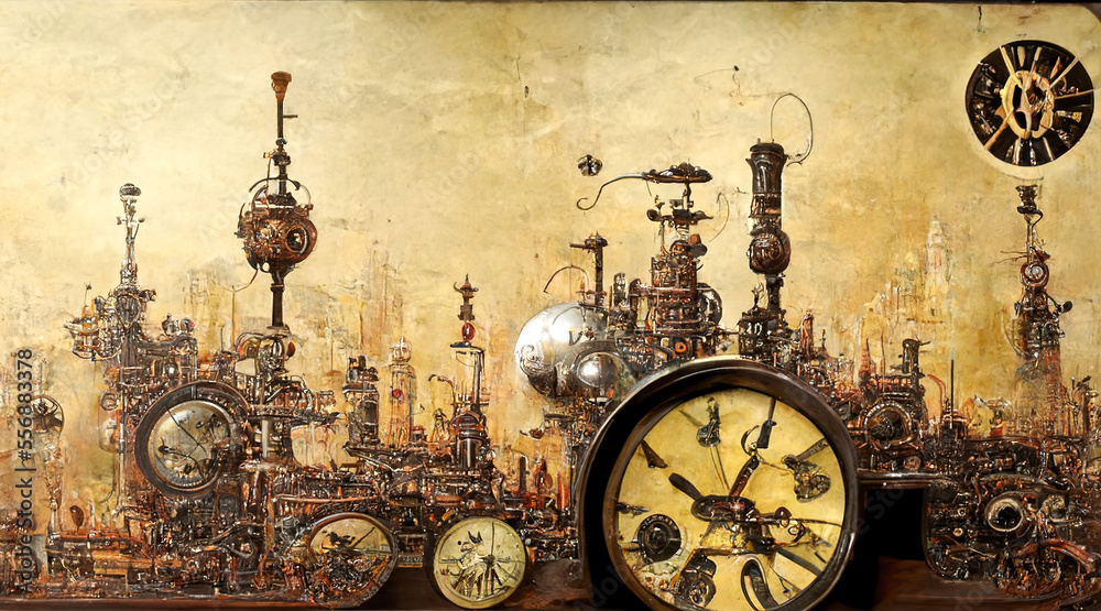 Canvas Prints old clock steampunk mechanism.