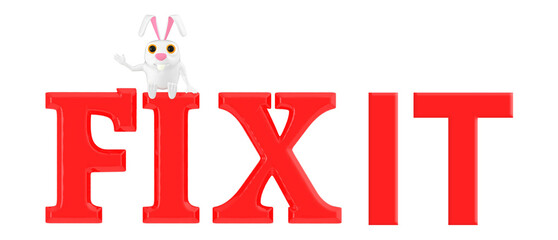 3d character , rabbit - fix it