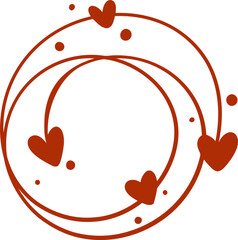 cute red heart handdrawn decoration