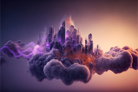 Digital illustration about technology and architecture.
