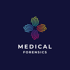 colorful medical and forensics logo design