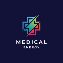 colorful medical energy logo design
