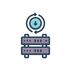 Color illustration icon for backup 