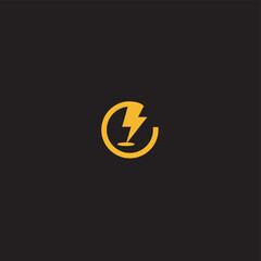 Lightning free vector Thunderbolt Logo design. Fast speed Logotype concept icon on black background.
