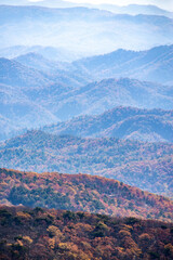 Blue Ridge Mountains in autumn in North Carolina