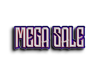 Mega sale text banner cutout