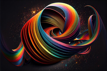 Abstract background with ribbons of color