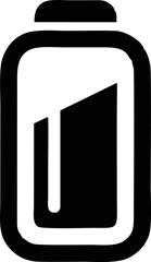 Battery symbol in a white background, energy charge icon symbol on the white background	
