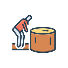 Color illustration icon for looking 
