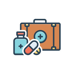 Color illustration icon for medicare
