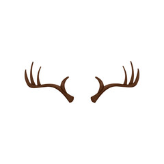 Antlers of deer or stag vector illustrations set. Cartoon drawing of shape of horns of wild animal isolated on white background. Wildlife, hunting, decoration concept