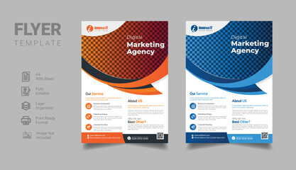 Vertical Digital Marketing Agency business flyer template
