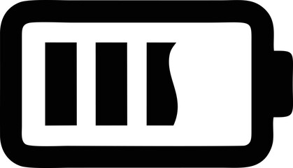 Battery symbol in a white background, energy charge icon symbol on the white background	
