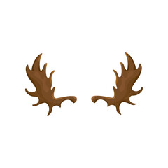 Antlers of moose vector illustrations set. Cartoon drawing of shape of horns of wild animal isolated on white background. Wildlife, hunting, decoration concept