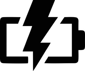 Battery symbol in a white background, energy charge icon symbol on the white background	
