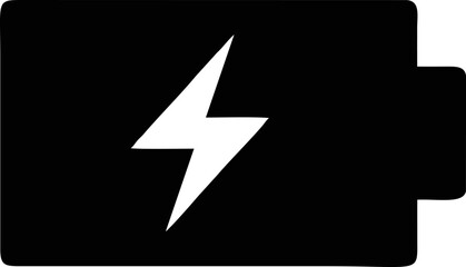 Battery symbol in a white background, energy charge icon symbol on the white background	
