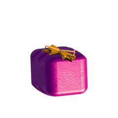 a 3D Gift Box with Glowing Pink and Gold textures Image Illustration